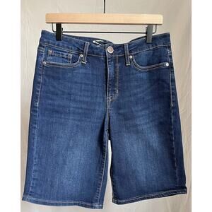 Womens Seven7 Stretch Denim Jean Shorts/Sunset Bermuda/Dark Wash/10